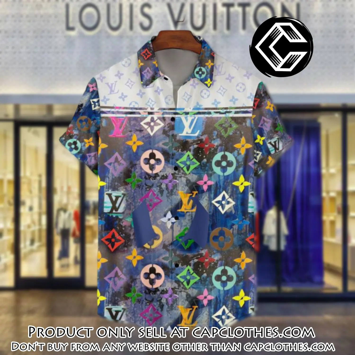 Lv louis vuitton luxury hawaiian shirt & short set lhs1198 cc4645060